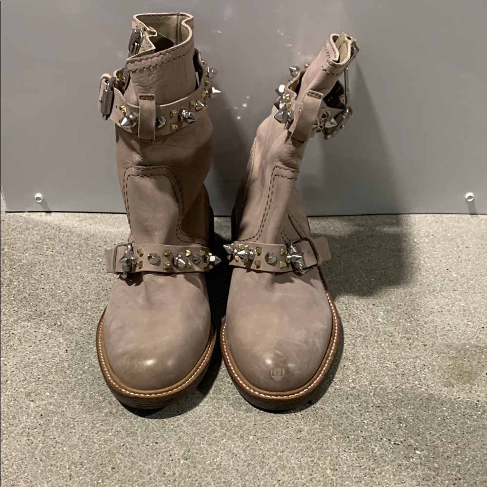 SAM EDELMAN Studded Taupe Ankle Boots - Picture 2 of 9